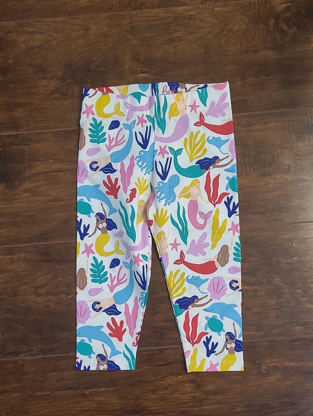 Biden Kids Mermaid & Ocean Print Leggings - Cotton Multicolor Size 6/7